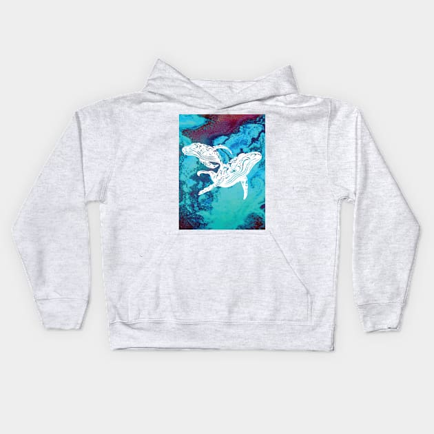 Whales art Kids Hoodie by Hedgeh0g